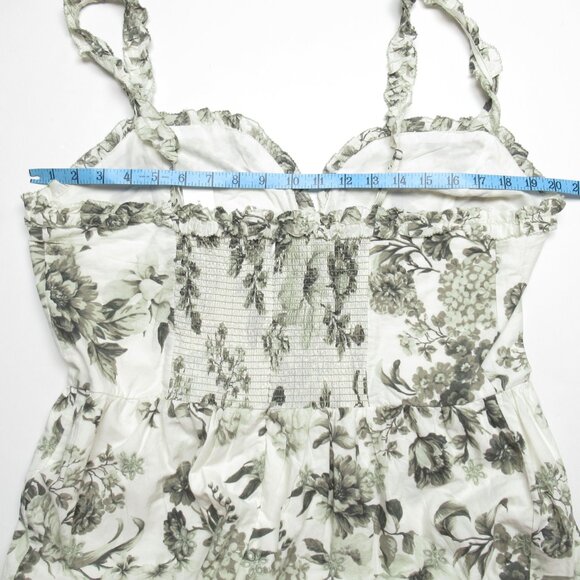 By Anthropologie Sleeveless Sweetheart A-Line Midi Dress Green Motif XL - Picture 9 of 15